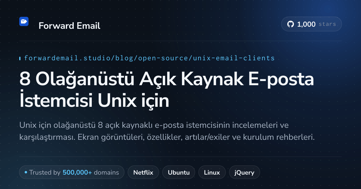 8 Olağanüstü Açık Kaynak E-posta İstemcisi Unix 2026 için