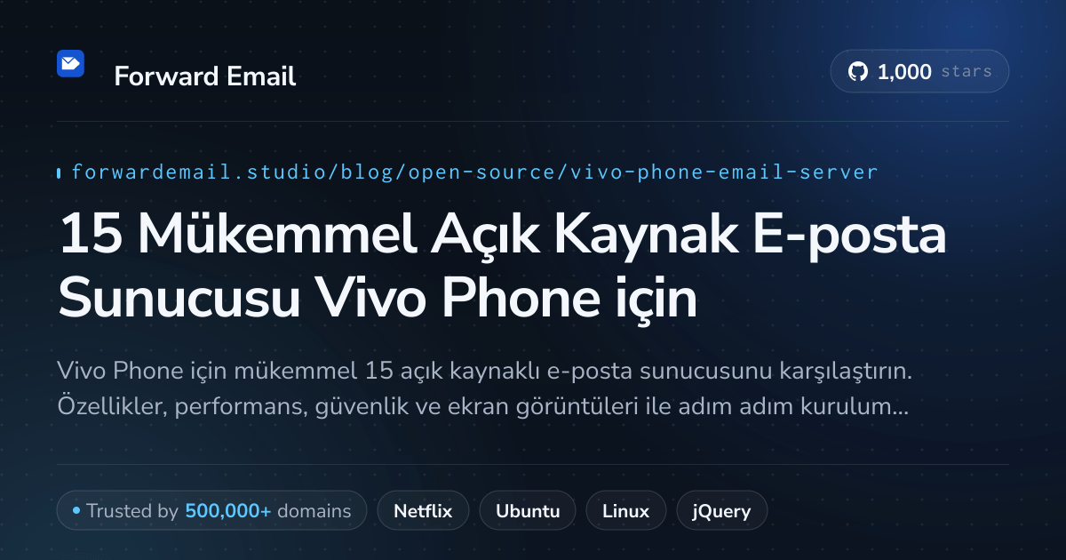 15 Mükemmel Açık Kaynak E-posta Sunucusu Vivo Phone 2026 için