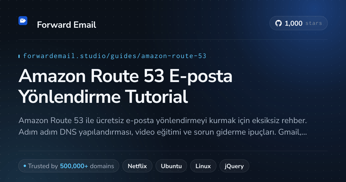 Amazon Route 53 ile E-posta Kurulumu