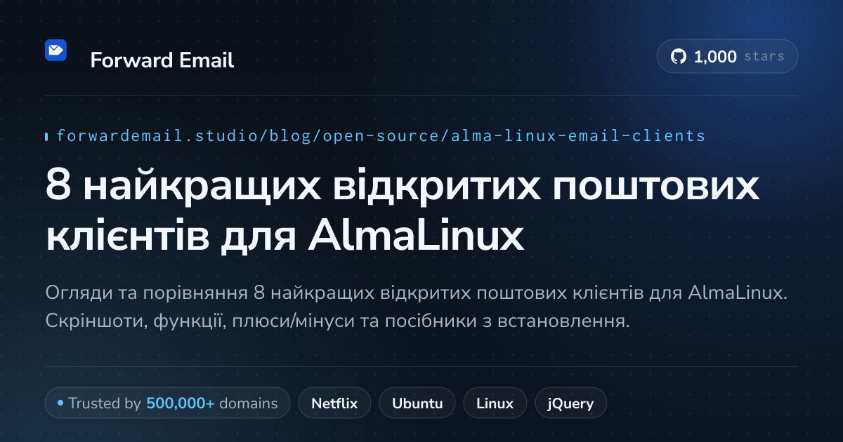 8 найкращих відкритих поштових клієнтів для AlmaLinux 2026