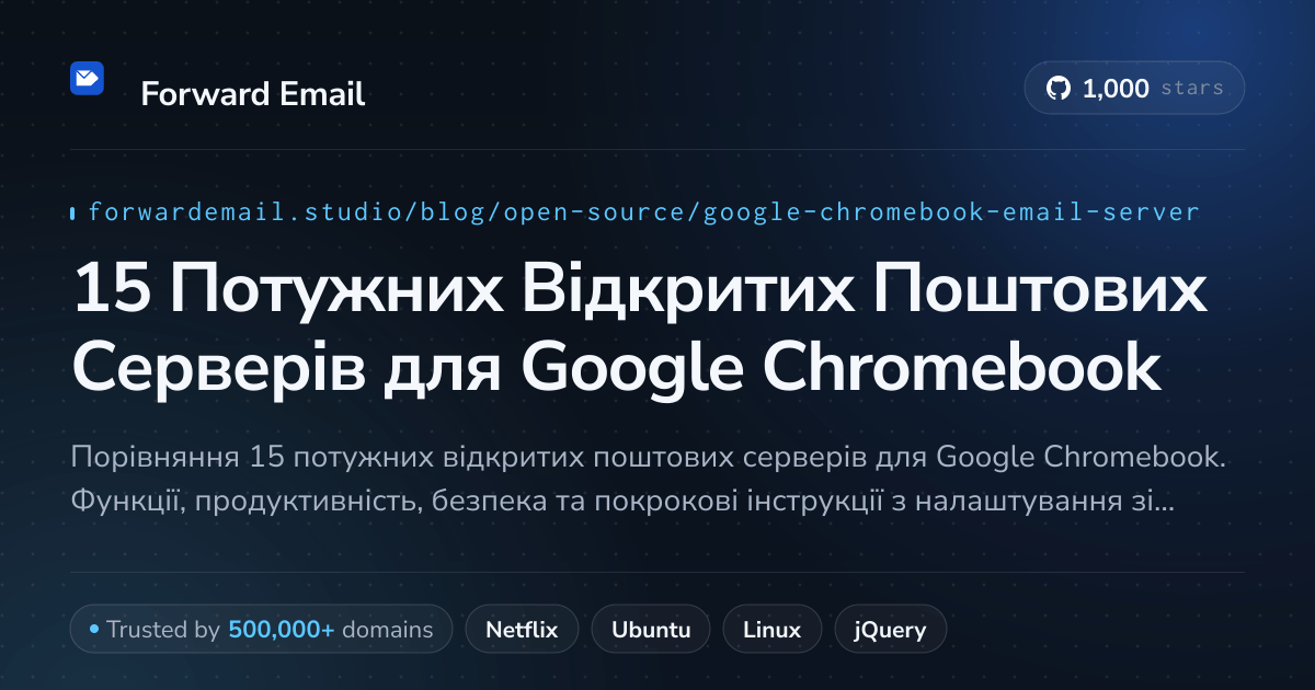 15 Потужних Відкритих Поштових Серверів для Google Chromebook 2026
