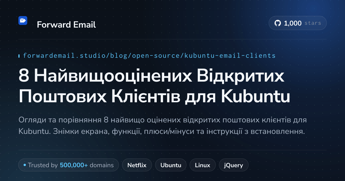 8 Найвищооцінених Відкритих Поштових Клієнтів для Kubuntu 2026