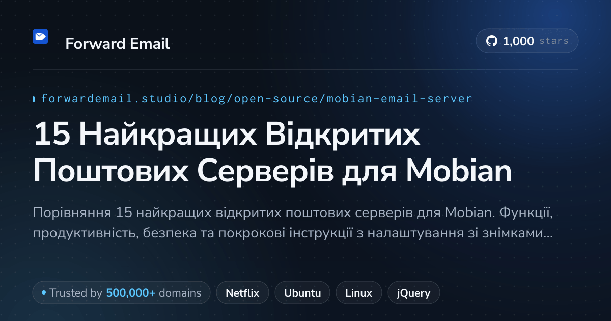 15 Найкращих Відкритих Поштових Серверів для Mobian 2026