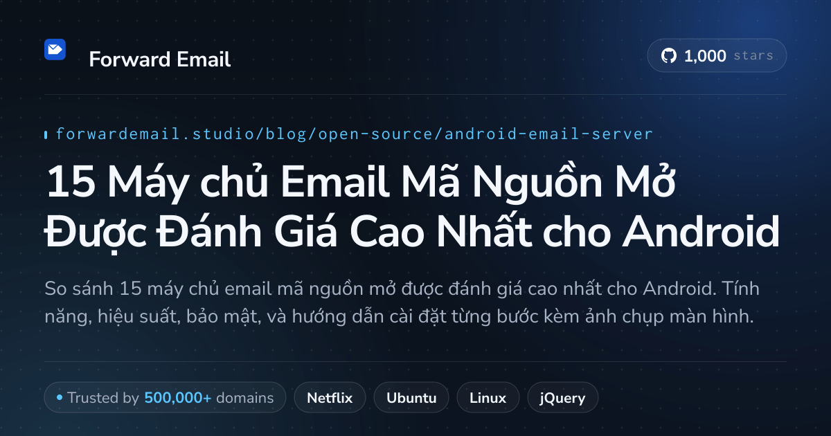 15 Máy chủ Email Mã Nguồn Mở Được Đánh Giá Cao Nhất cho Android 2026