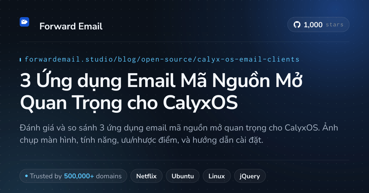 3 Ứng dụng Email Mã Nguồn Mở Quan Trọng cho CalyxOS 2026