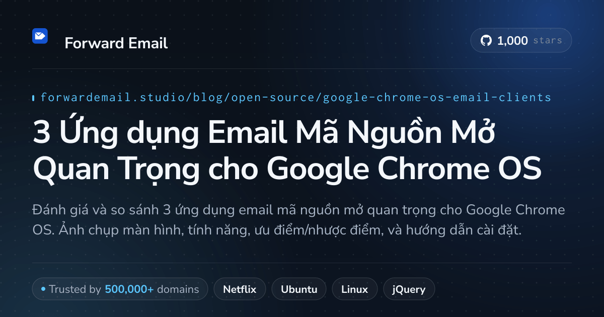 3 Ứng dụng Email Mã Nguồn Mở Quan Trọng cho Google Chrome OS 2026