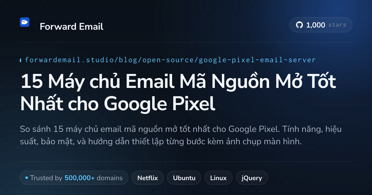15 Máy chủ Email Mã Nguồn Mở Tốt Nhất cho Google Pixel 2026