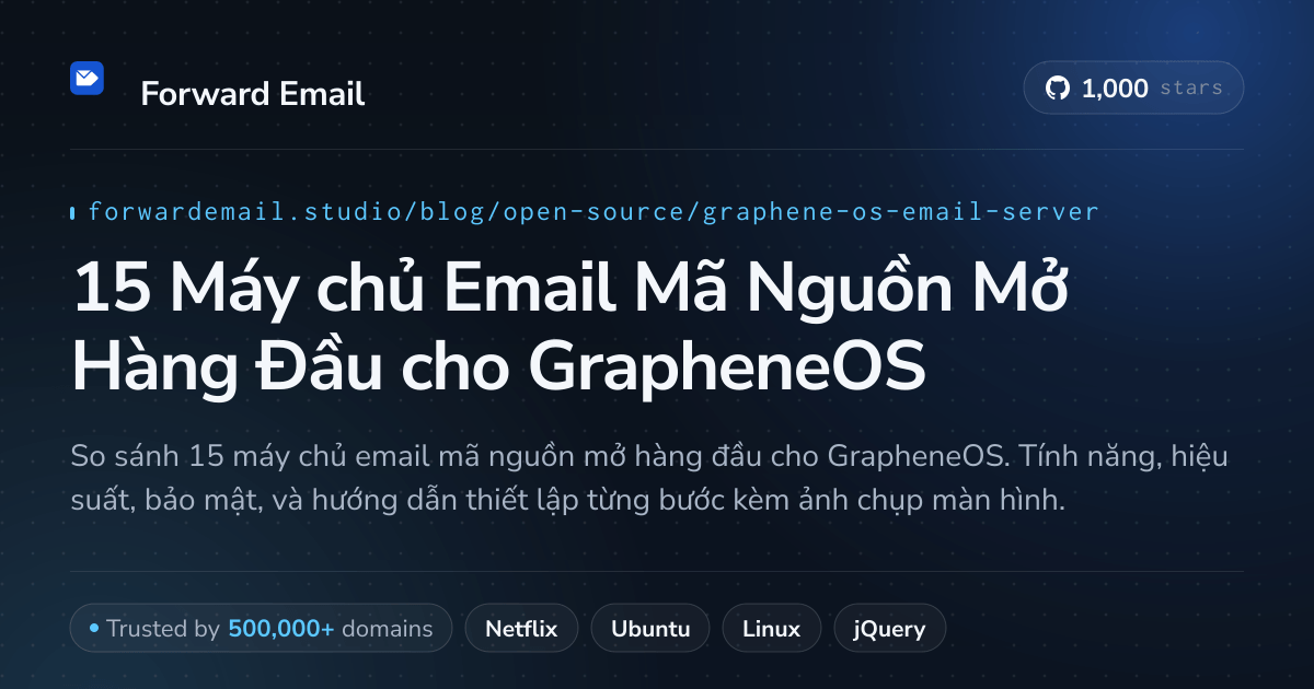 15 Máy chủ Email Mã Nguồn Mở Hàng Đầu cho GrapheneOS 2026