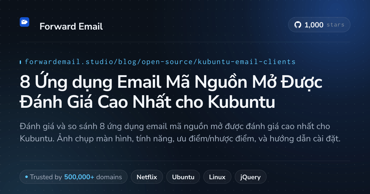 8 Ứng dụng Email Mã Nguồn Mở Được Đánh Giá Cao Nhất cho Kubuntu 2026