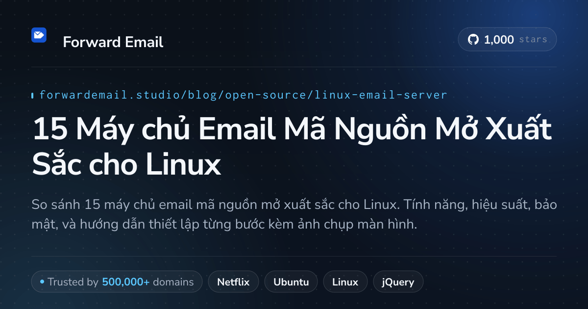 15 Máy chủ Email Mã Nguồn Mở Xuất Sắc cho Linux 2026