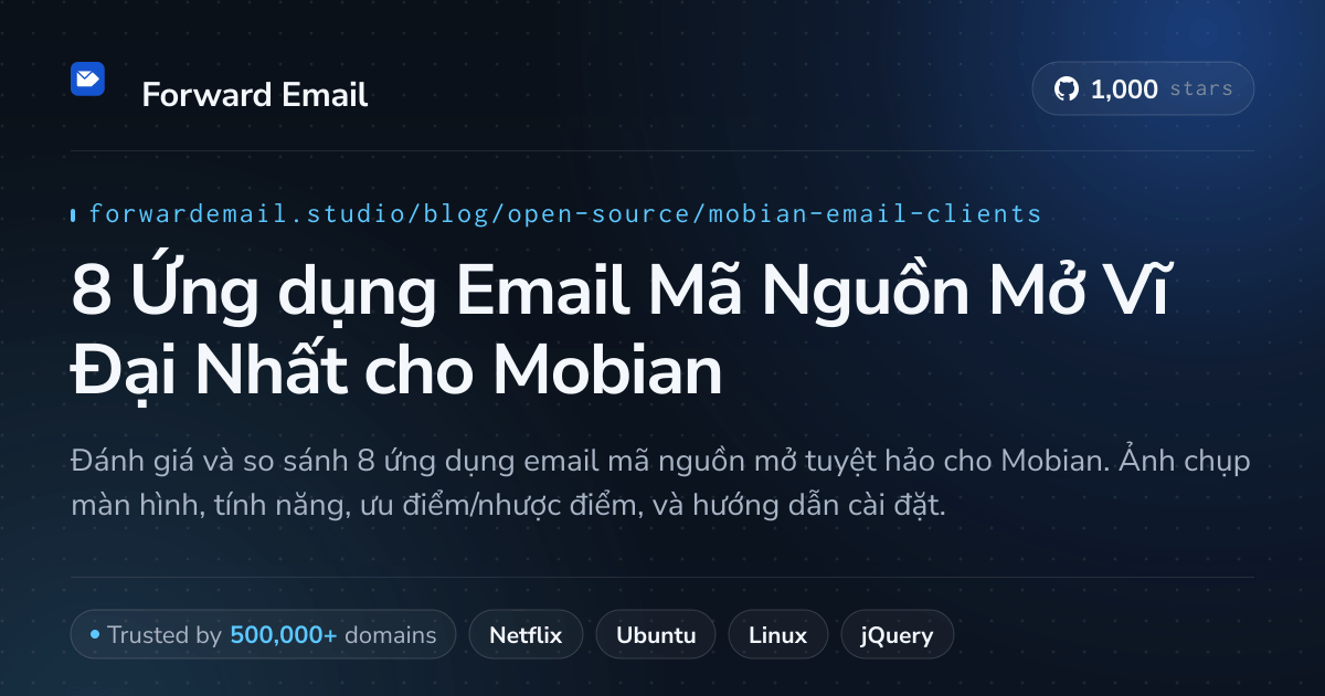 8 Ứng dụng Email Mã Nguồn Mở Vĩ Đại Nhất cho Mobian 2026
