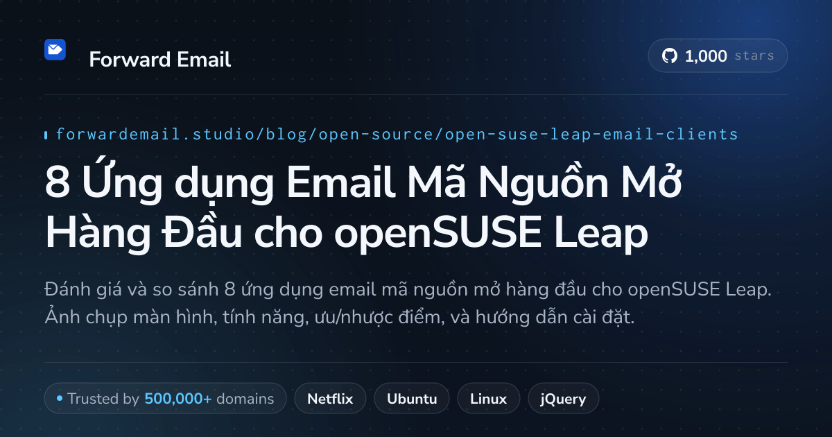 8 Ứng dụng Email Mã Nguồn Mở Hàng Đầu cho openSUSE Leap 2026