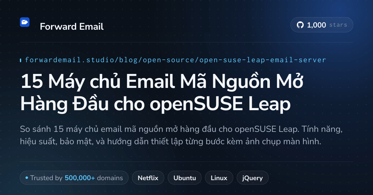 15 Máy chủ Email Mã Nguồn Mở Hàng Đầu cho openSUSE Leap 2026