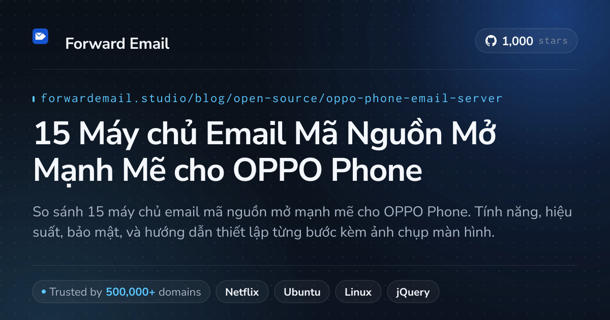 15 Máy chủ Email Mã Nguồn Mở Mạnh Mẽ cho OPPO Phone 2026