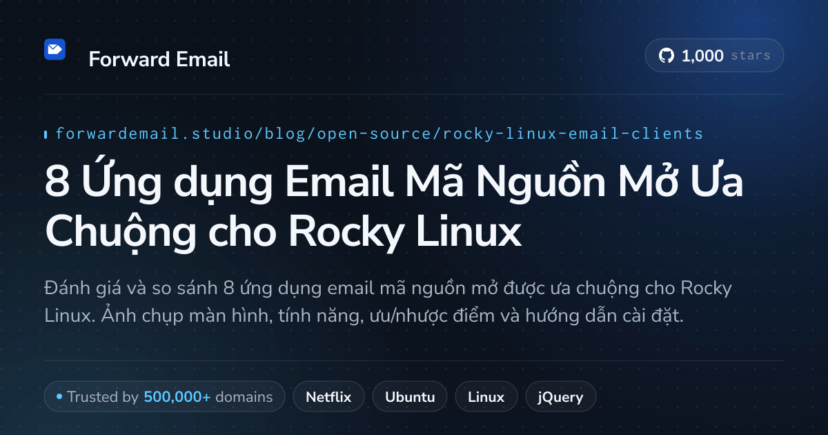 8 Ứng dụng Email Mã Nguồn Mở Ưa Chuộng cho Rocky Linux 2026