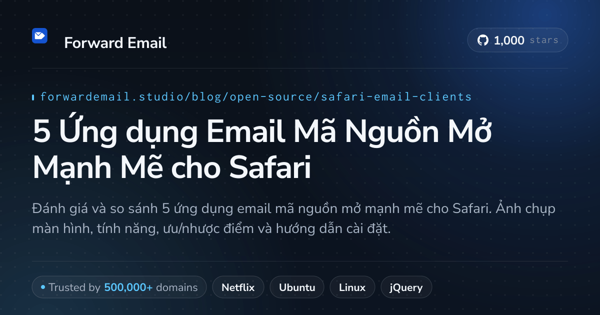 5 Ứng dụng Email Mã Nguồn Mở Mạnh Mẽ cho Safari 2026