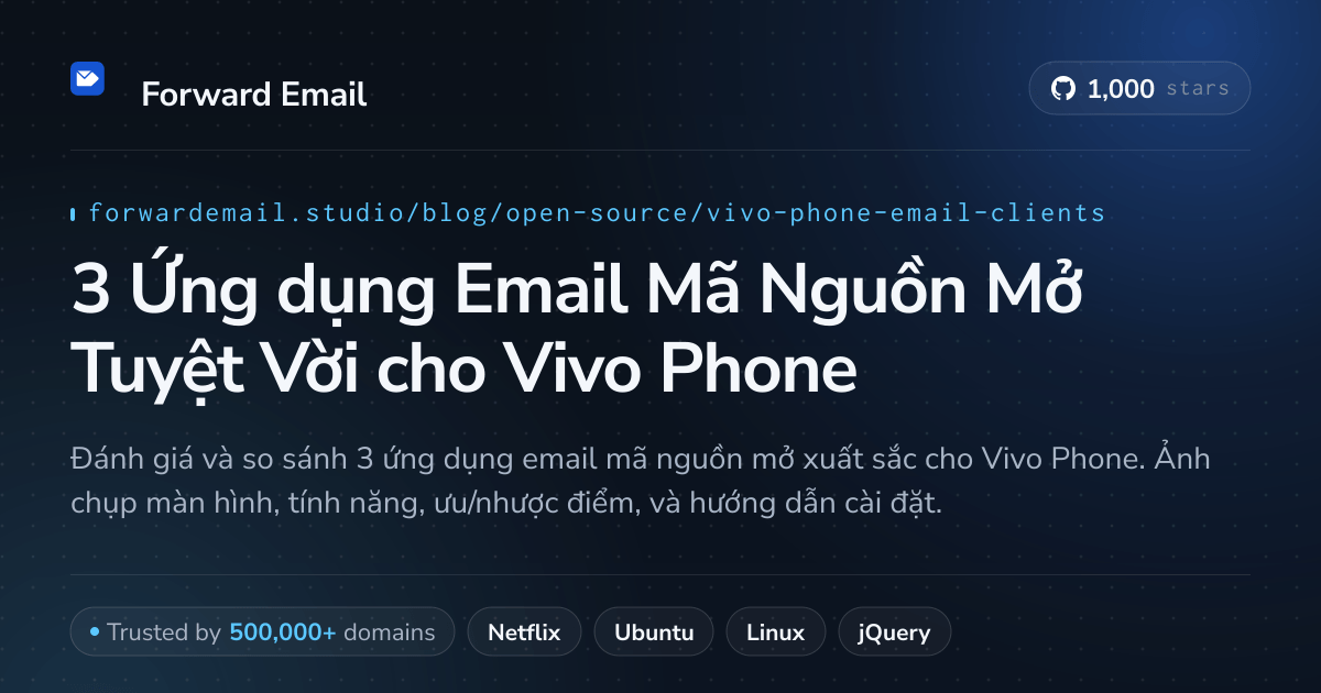 3 Ứng dụng Email Mã Nguồn Mở Tuyệt Vời cho Vivo Phone 2026