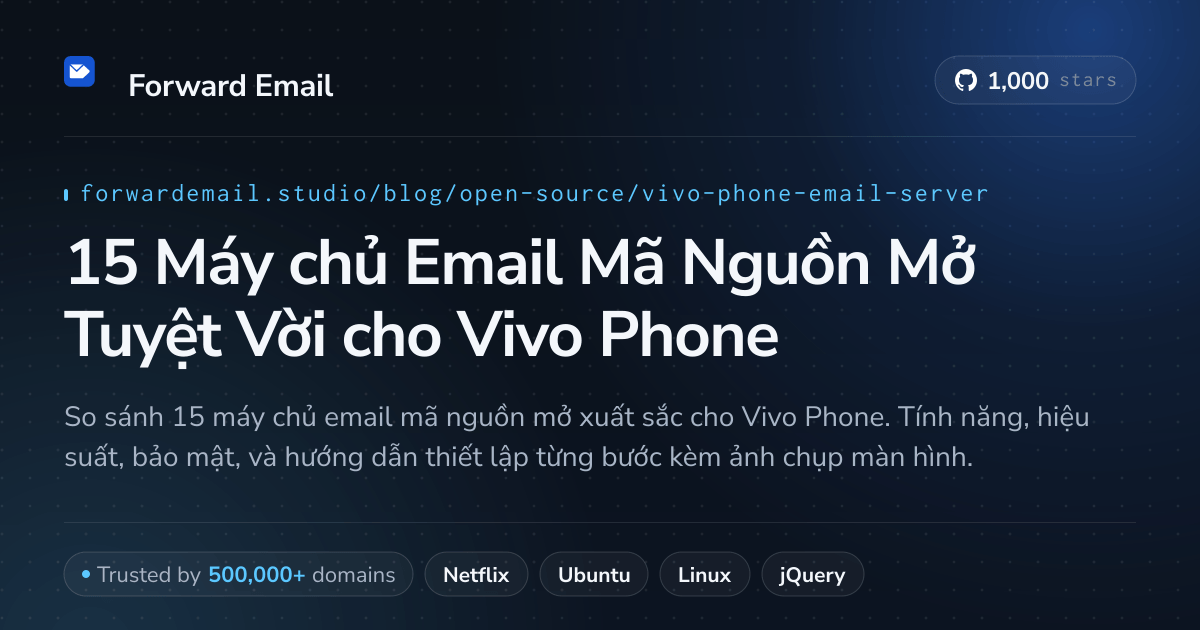 15 Máy chủ Email Mã Nguồn Mở Tuyệt Vời cho Vivo Phone 2026